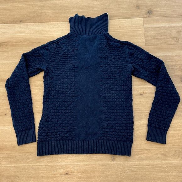 Armani Exchange 1/4 Zip Double Collar Cable Knit Sweater - Women's Small - Picture 5 of 6